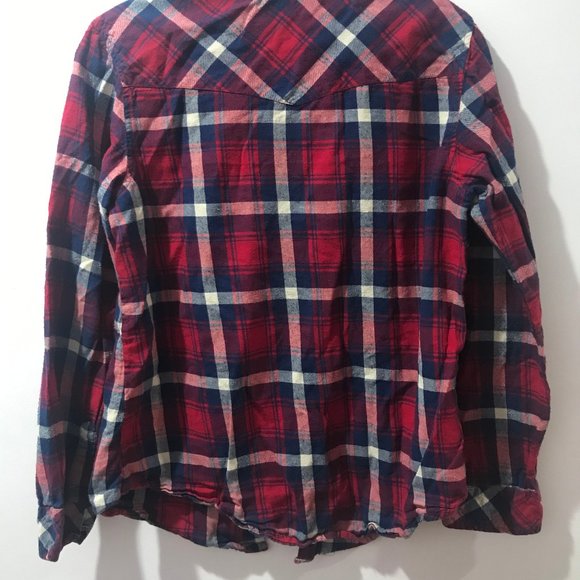 Red & Blue Plaid Flannel Shirt - Picture 4 of 6